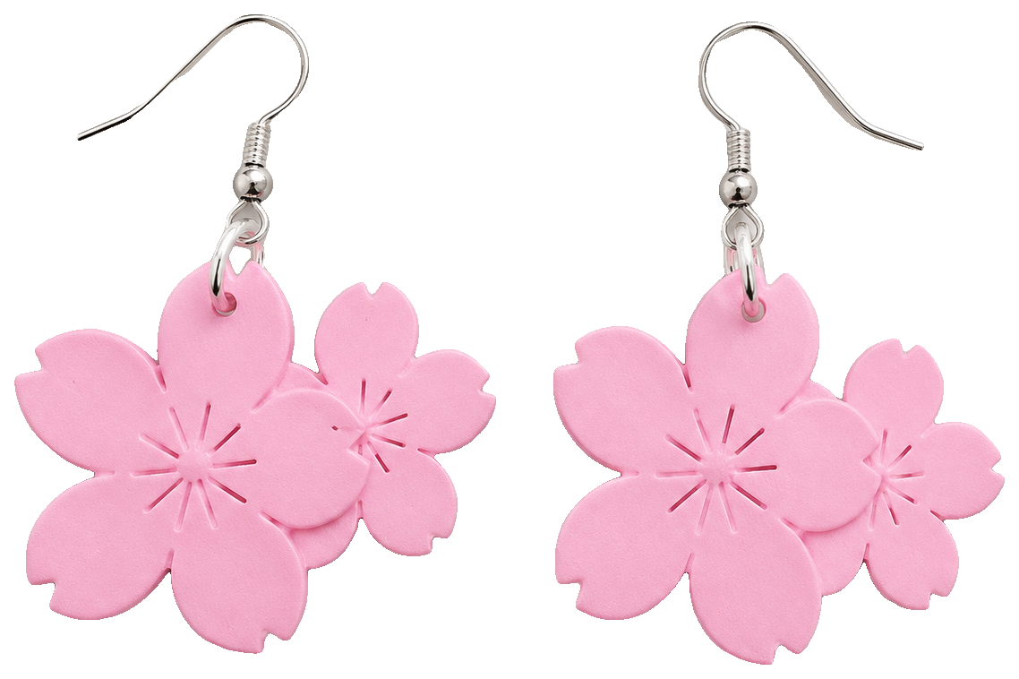 Sakura Cherry Blossom Earring/Keychain — 3D-printed earrings