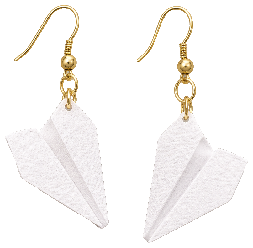 Paper plane - Paper Fold Earrings — 3D-printed earrings